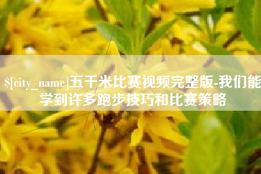 伊川五千米比赛视频完整版-我们能学到许多跑步技巧和比赛策略