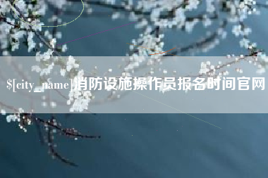 伊川消防设施操作员报名时间官网