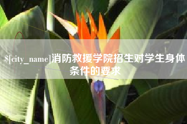伊川消防救援学院招生对学生身体条件的要求