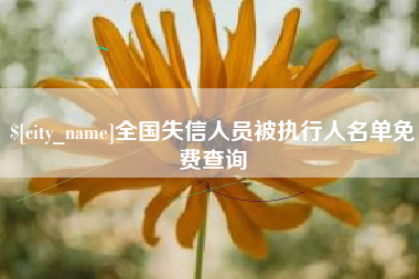 伊川全国失信人员被执行人名单免费查询