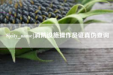 伊川消防设施操作员证真伪查询