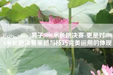 伊川男子5000米长跑决赛-更是对5000米长跑决赛策略与技巧完美运用的体现