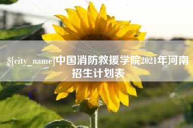 伊川中国消防救援学院2021年河南招生计划表