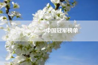 伊川中国冠军榜单