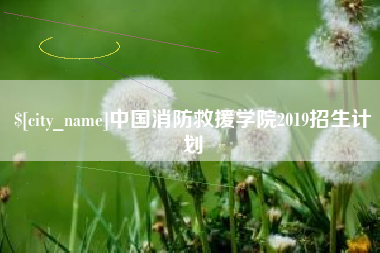 伊川中国消防救援学院2019招生计划