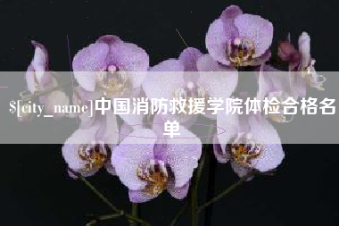 伊川中国消防救援学院体检合格名单